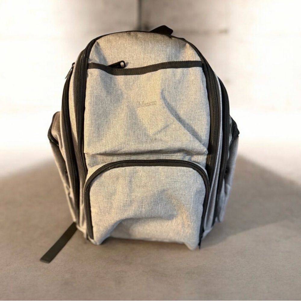 NWOT Mancro Laptop Backpack, Business Water Resistant Diaper Bag Gray Black
